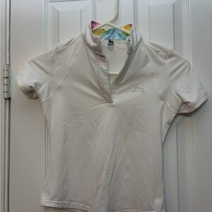 Classic White Polo with Colorful Collar